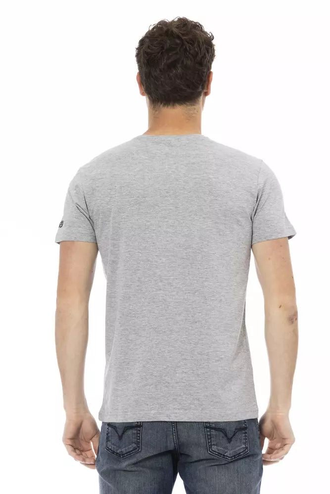 Trussardi Action Gray Cotton Men T-Shirt - ClickThatClicks 