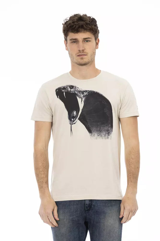 Trussardi Action Beige Cotton Men T-Shirt - ClickThatClicks 