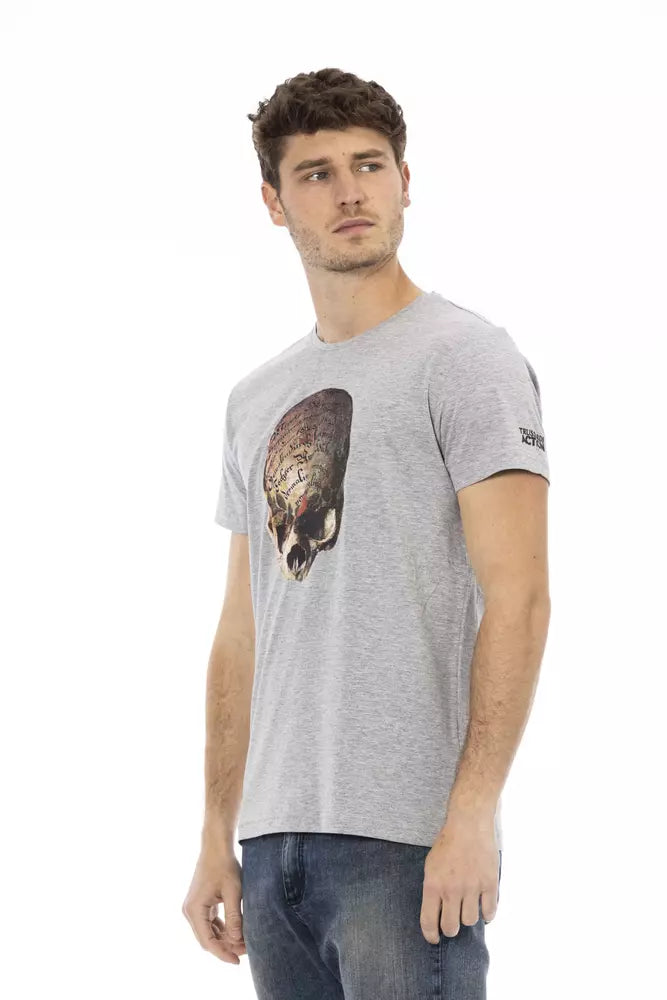 Trussardi Action Gray Cotton Men T-Shirt - ClickThatClicks 