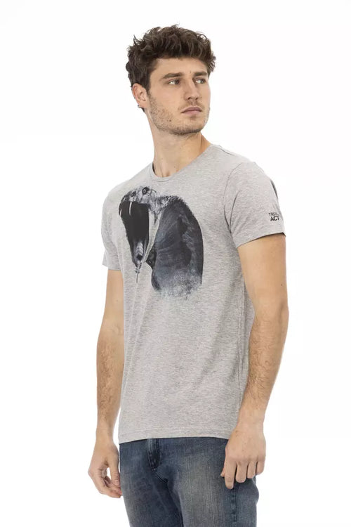 Trussardi Action Gray Cotton Men T-Shirt - ClickThatClicks 
