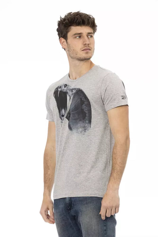 Trussardi Action Gray Cotton Men T-Shirt - ClickThatClicks 