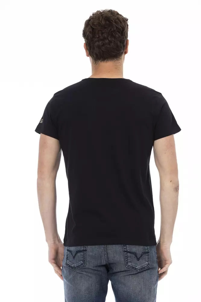 Trussardi Action Black Cotton Men T-Shirt - ClickThatClicks 