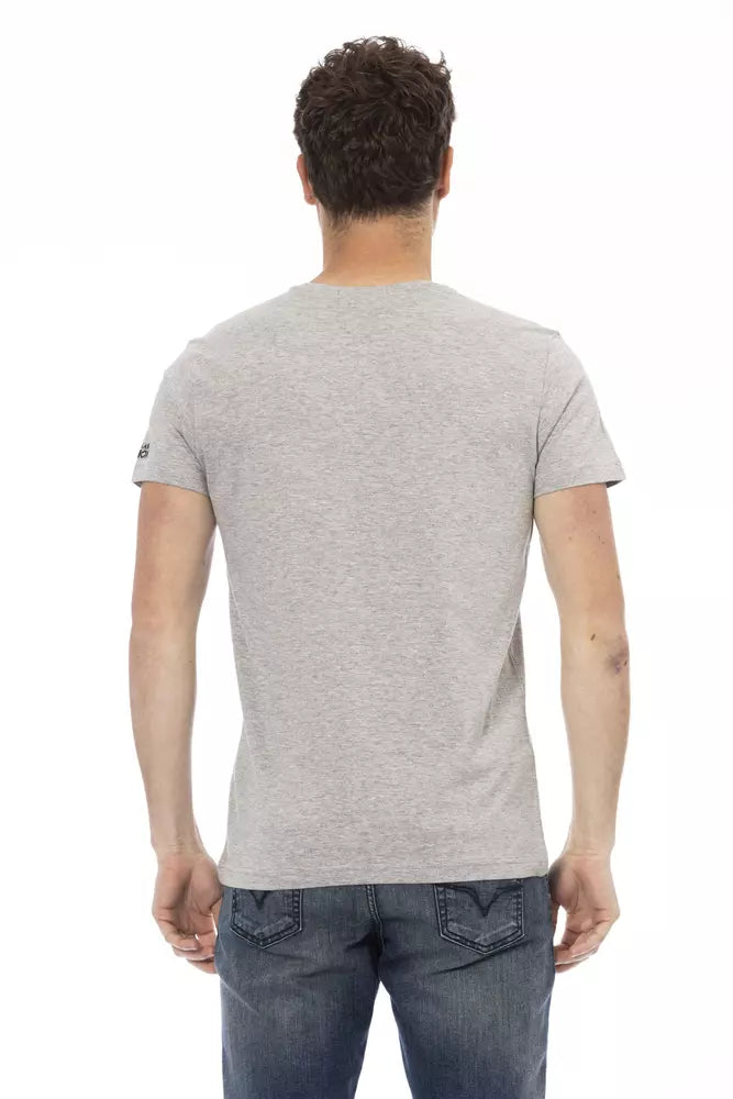 Trussardi Action Gray Cotton Men T-Shirt - ClickThatClicks 