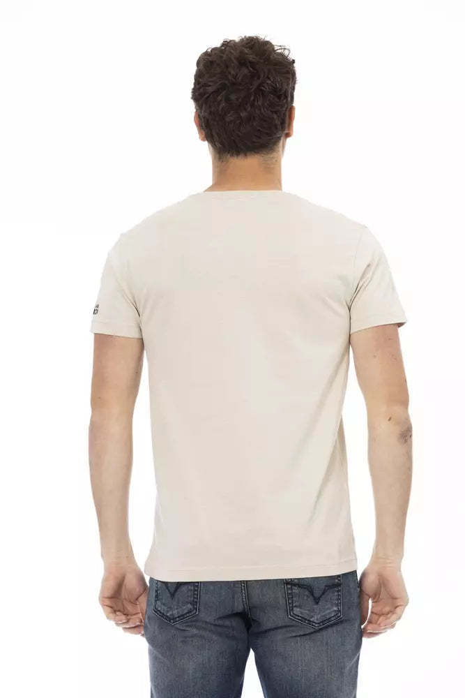 Trussardi Action Beige Cotton Men T-Shirt - ClickThatClicks 