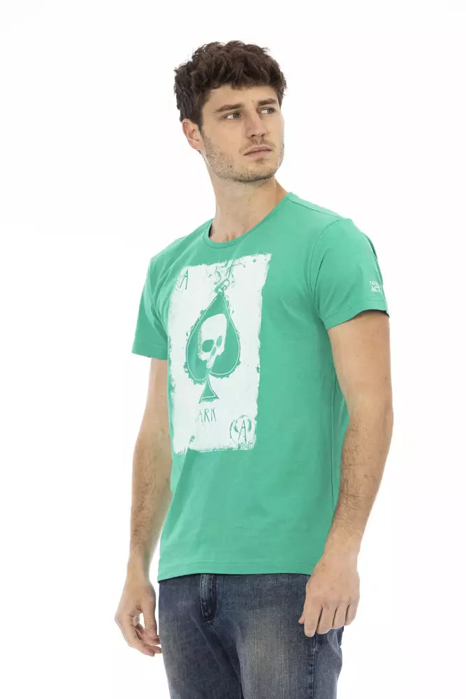 Trussardi Action Green Cotton Men T-Shirt - ClickThatClicks 