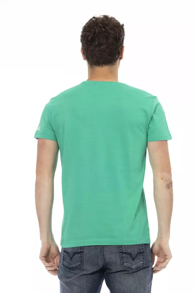Trussardi Action Green Cotton Men T-Shirt - ClickThatClicks 