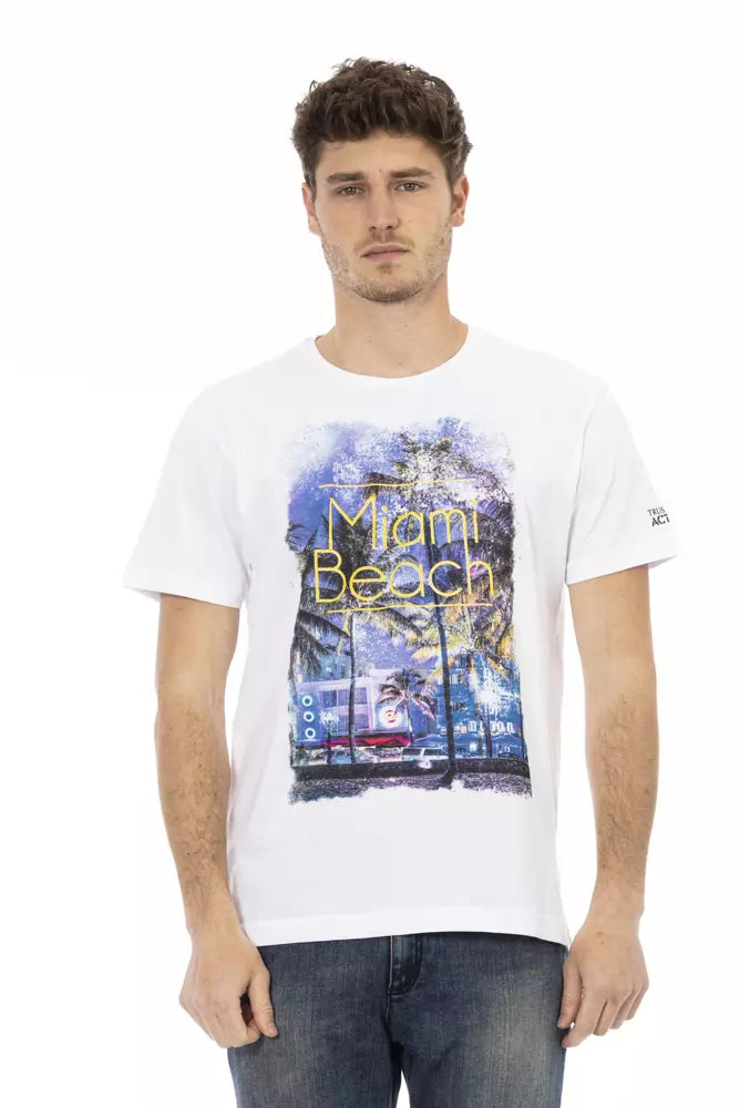 Trussardi Action White Cotton Men T-Shirt - ClickThatClicks 