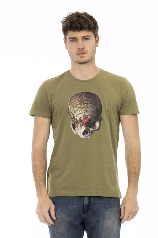 Trussardi Action Green Cotton Men T-Shirt - ClickThatClicks 