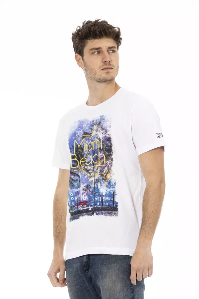 Trussardi Action White Cotton Men T-Shirt - ClickThatClicks 