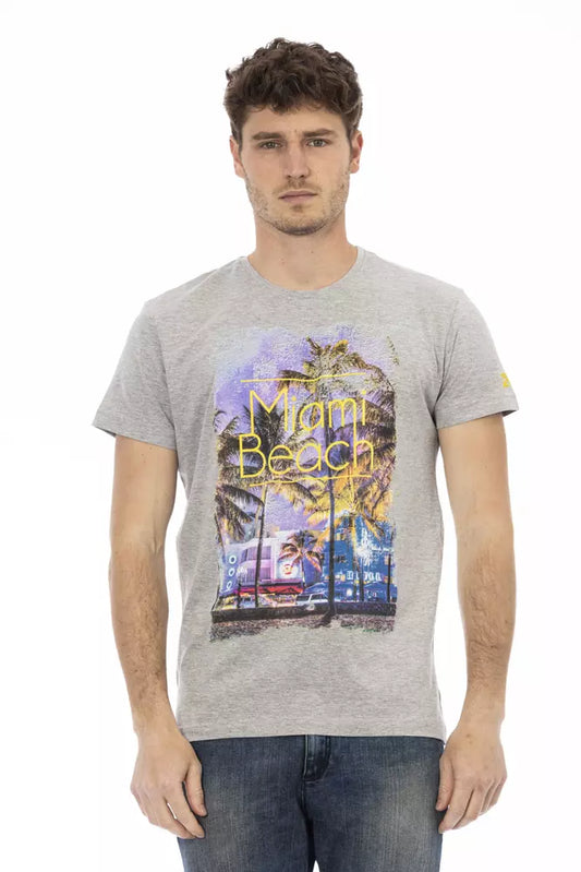 Trussardi Action Gray Cotton Men T-Shirt - ClickThatClicks 