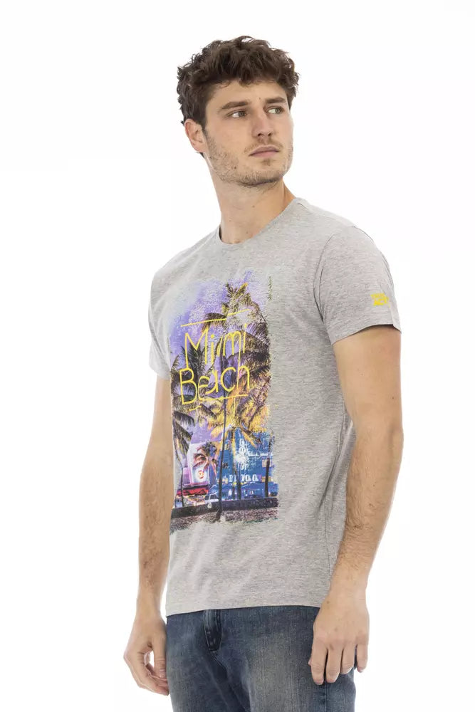 Trussardi Action Gray Cotton Men T-Shirt - ClickThatClicks 