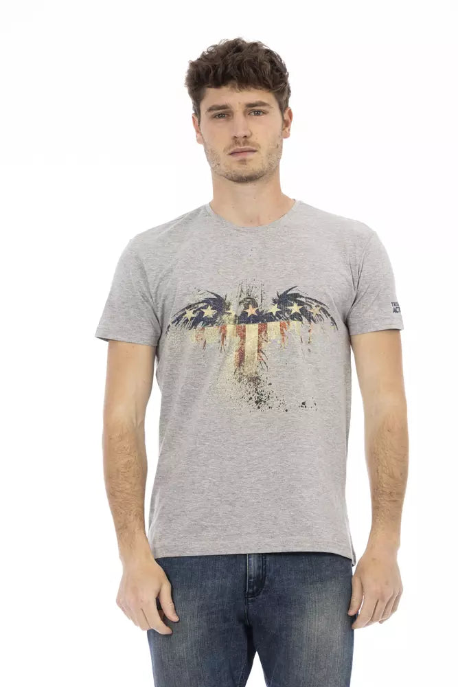 Trussardi Action Gray Cotton Men T-Shirt - ClickThatClicks 