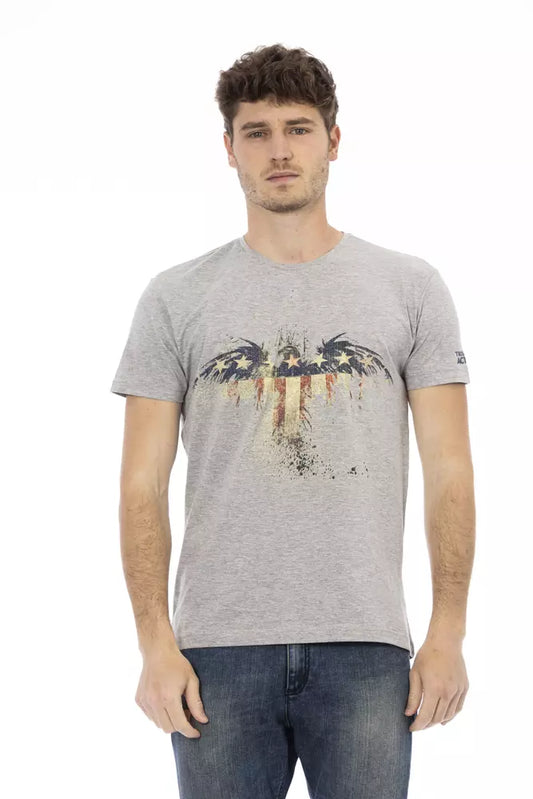 Trussardi Action Gray Cotton Men T-Shirt - ClickThatClicks 