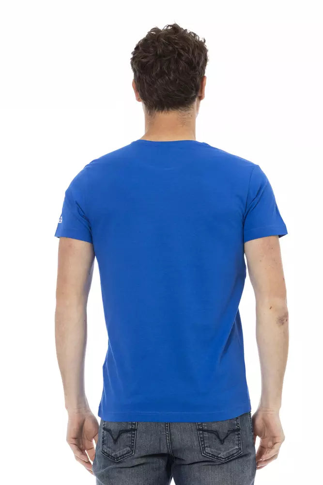 Trussardi Action Blue Cotton Men T-Shirt - ClickThatClicks 
