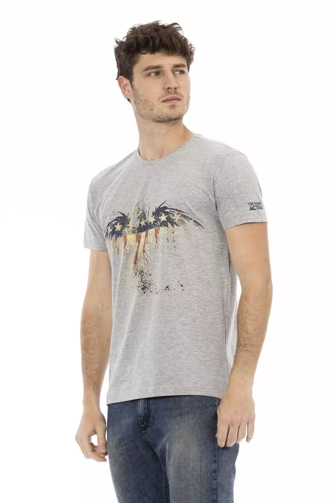 Trussardi Action Gray Cotton Men T-Shirt - ClickThatClicks 