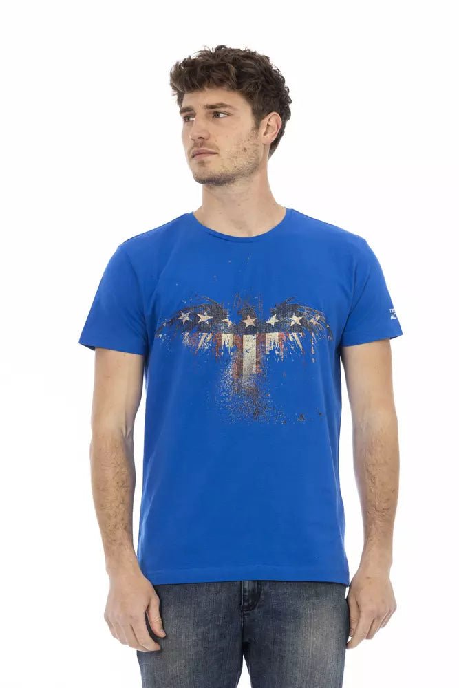 Trussardi Action Blue Cotton Men's T-Shirt - ClickThatClicks 