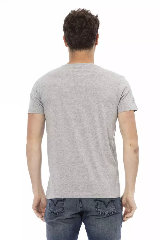 Trussardi Action Gray Cotton Men T-Shirt - ClickThatClicks 