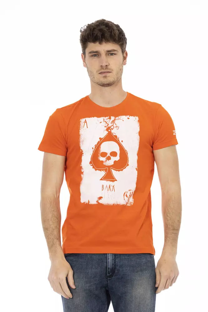 Trussardi Action Orange Cotton Men T-Shirt - ClickThatClicks 