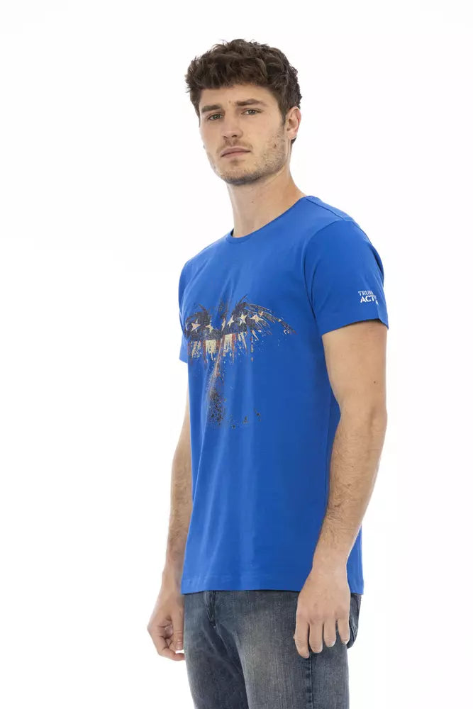 Trussardi Action Blue Cotton Men's T-Shirt - ClickThatClicks 