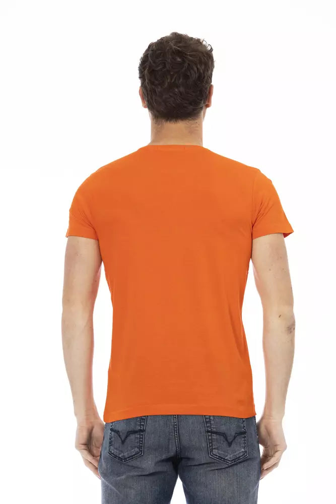 Trussardi Action Orange Cotton Men T-Shirt - ClickThatClicks 