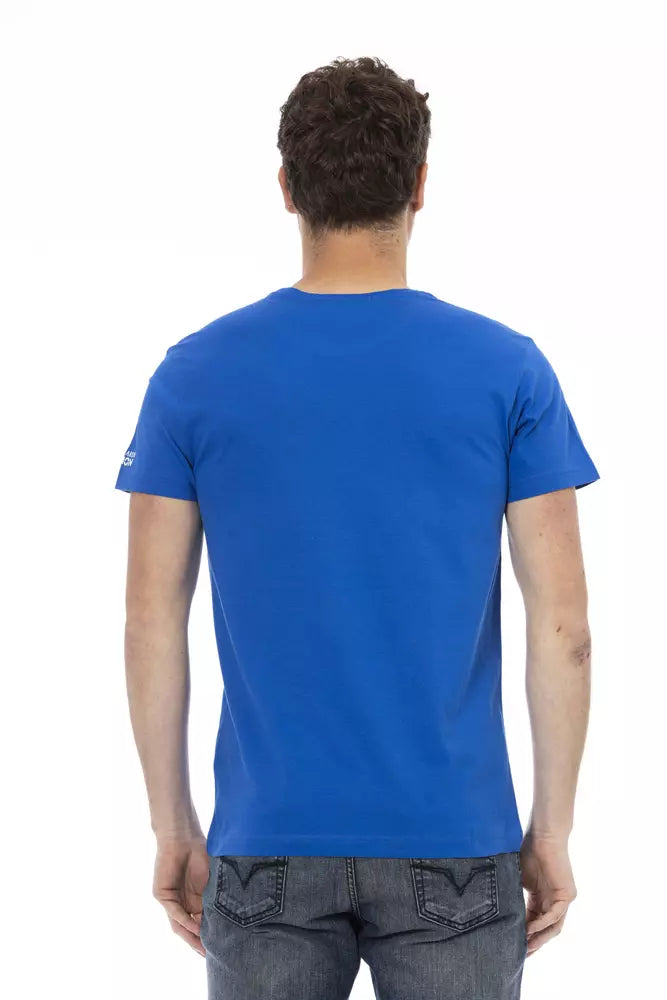 Trussardi Action Blue Cotton Men's T-Shirt - ClickThatClicks 