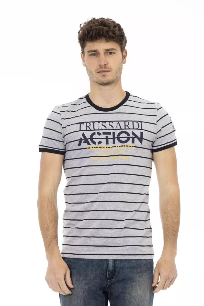 Trussardi Action Gray Cotton T-Shirt