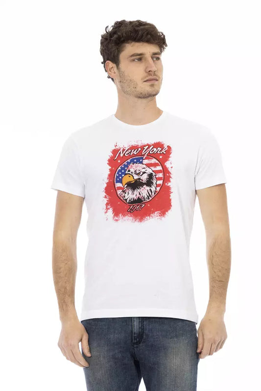 Trussardi Action White Cotton Men T-Shirt - ClickThatClicks 