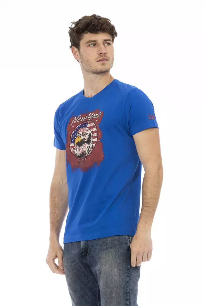 Trussardi Action Blue Cotton Men's T-Shirt - ClickThatClicks 