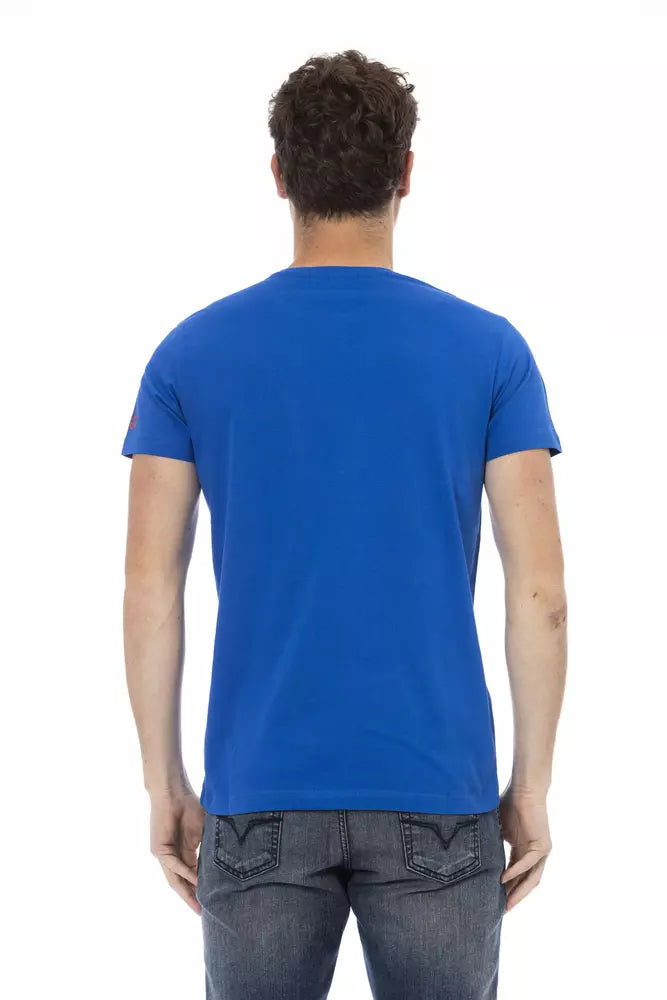 Trussardi Action Blue Cotton Men's T-Shirt - ClickThatClicks 