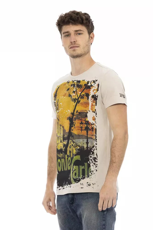 Trussardi Action Beige Cotton Men T-Shirt - ClickThatClicks 
