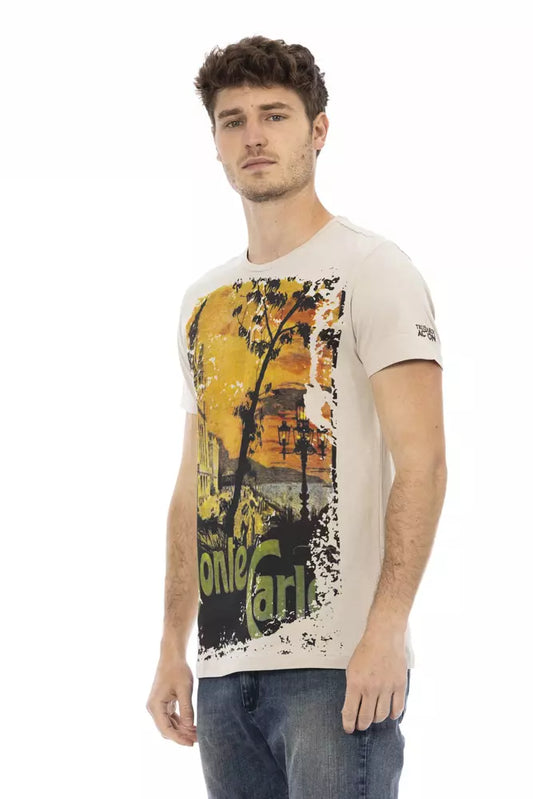 Trussardi Action Beige Cotton Men T-Shirt - ClickThatClicks 
