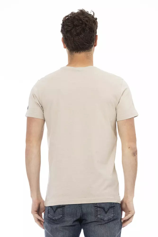 Trussardi Action Beige Cotton Men T-Shirt - ClickThatClicks 