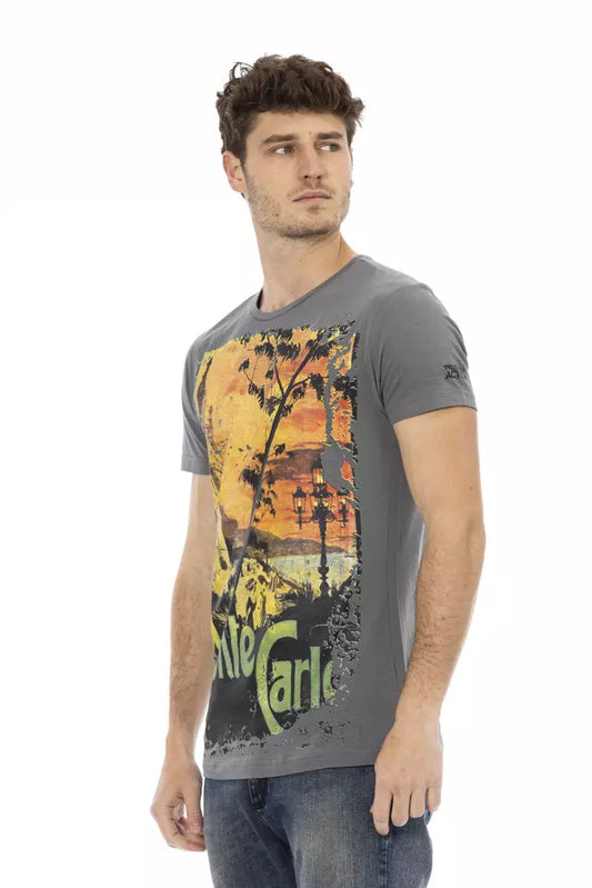 Trussardi Action Gray Cotton Men T-Shirt - ClickThatClicks 