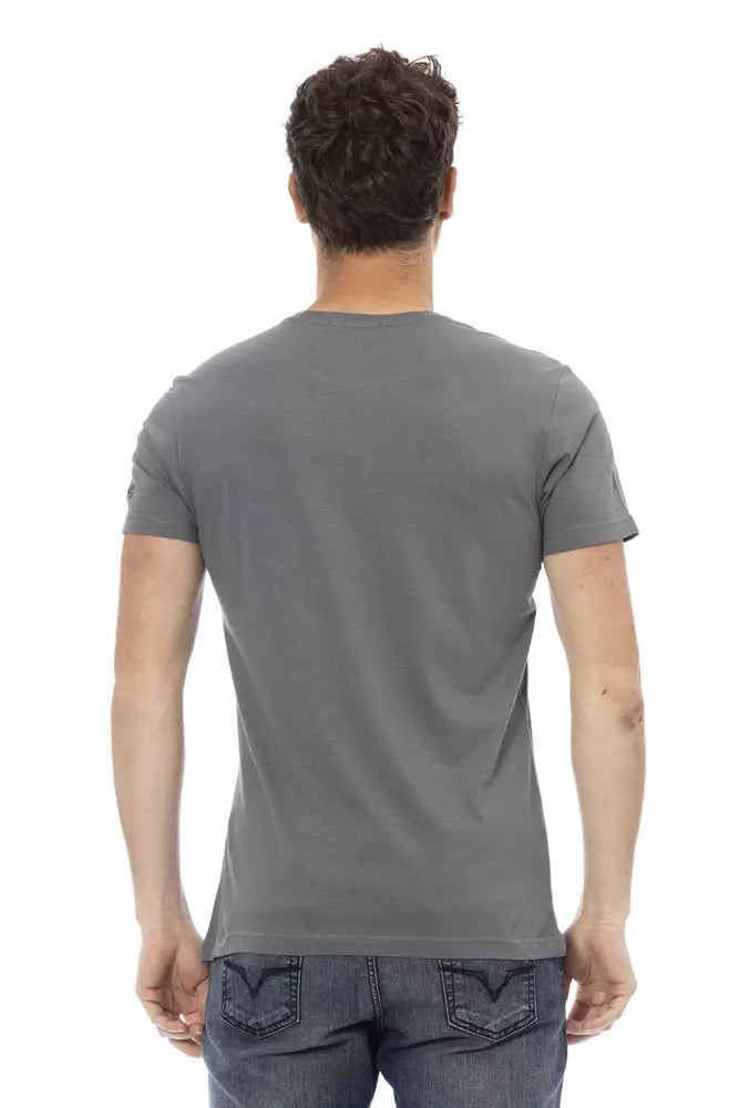 Trussardi Action Gray Cotton Men T-Shirt - ClickThatClicks 