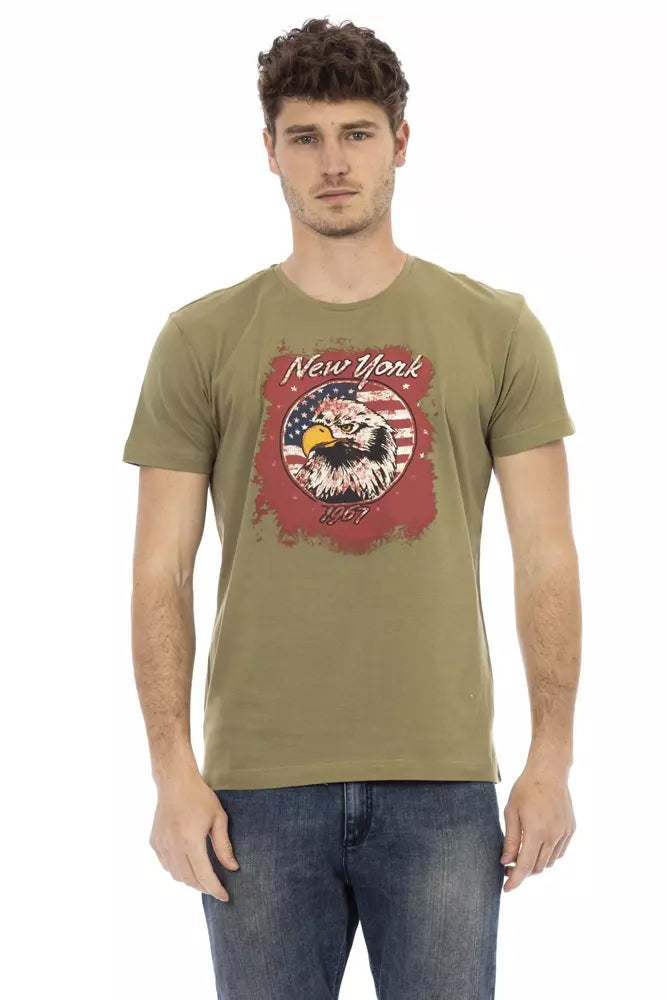 Trussardi Action Green Cotton Men T-Shirt - ClickThatClicks 