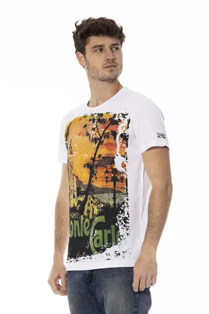 Trussardi Action White Cotton Men T-Shirt - ClickThatClicks 