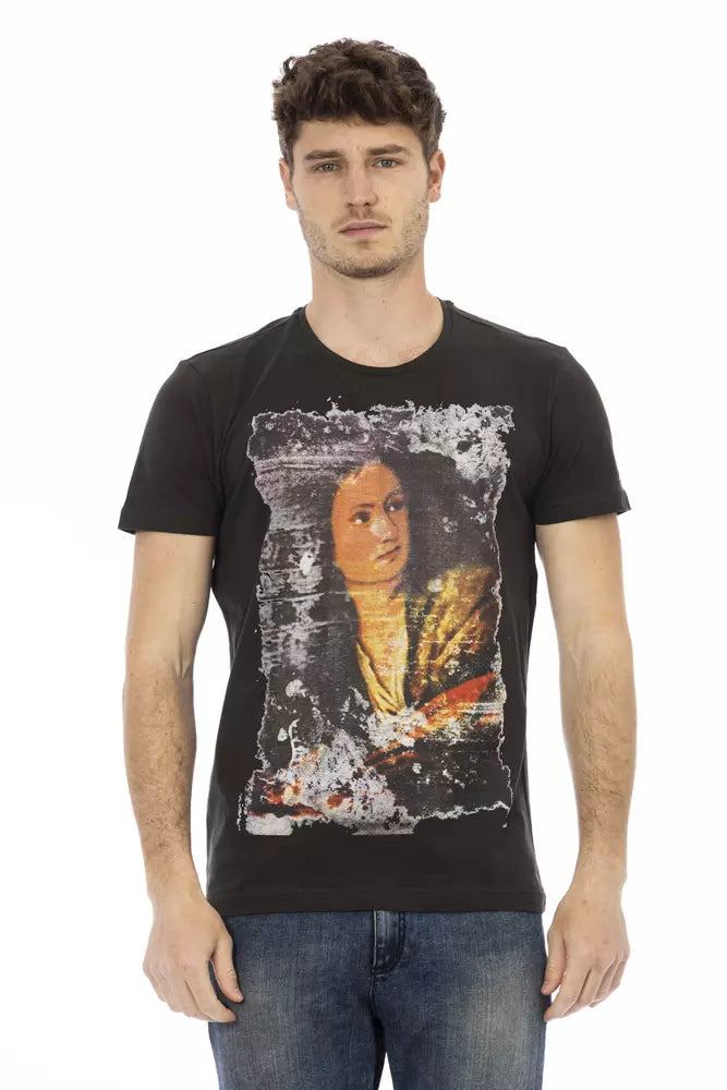 Trussardi Action Black Cotton Men T-Shirt - ClickThatClicks 