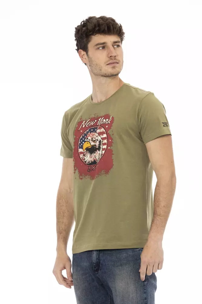 Trussardi Action Green Cotton Men T-Shirt - ClickThatClicks 