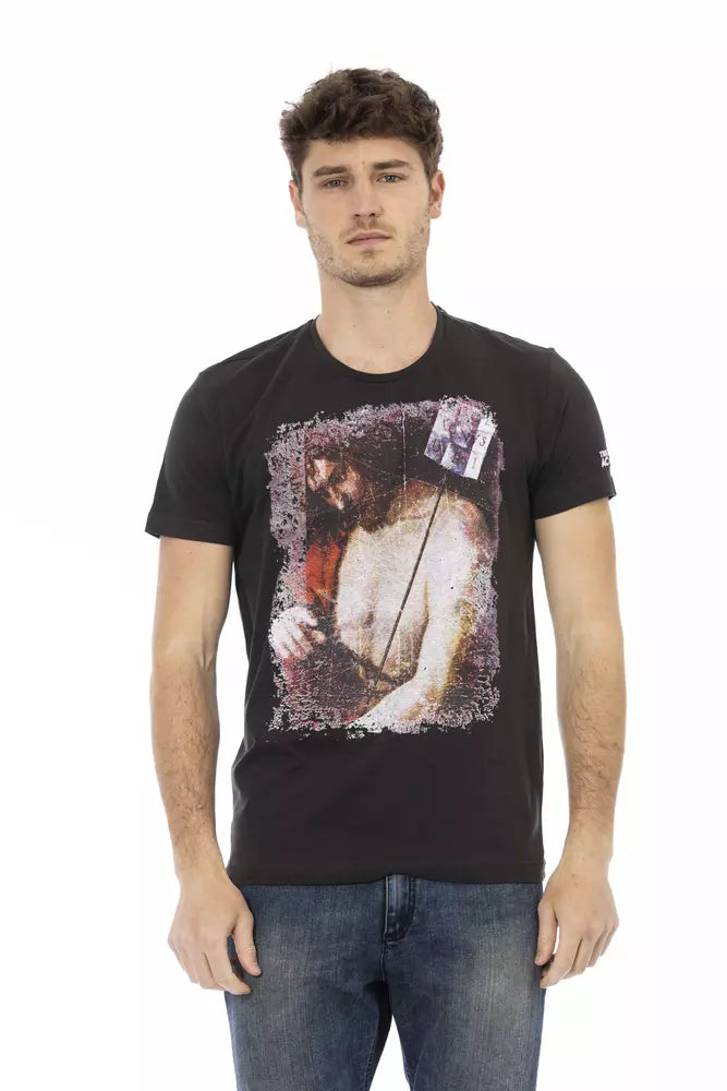 Trussardi Action Black Cotton Men T-Shirt - ClickThatClicks 