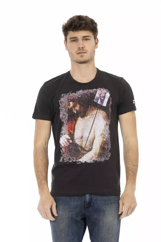 Trussardi Action Black Cotton Men T-Shirt - ClickThatClicks 