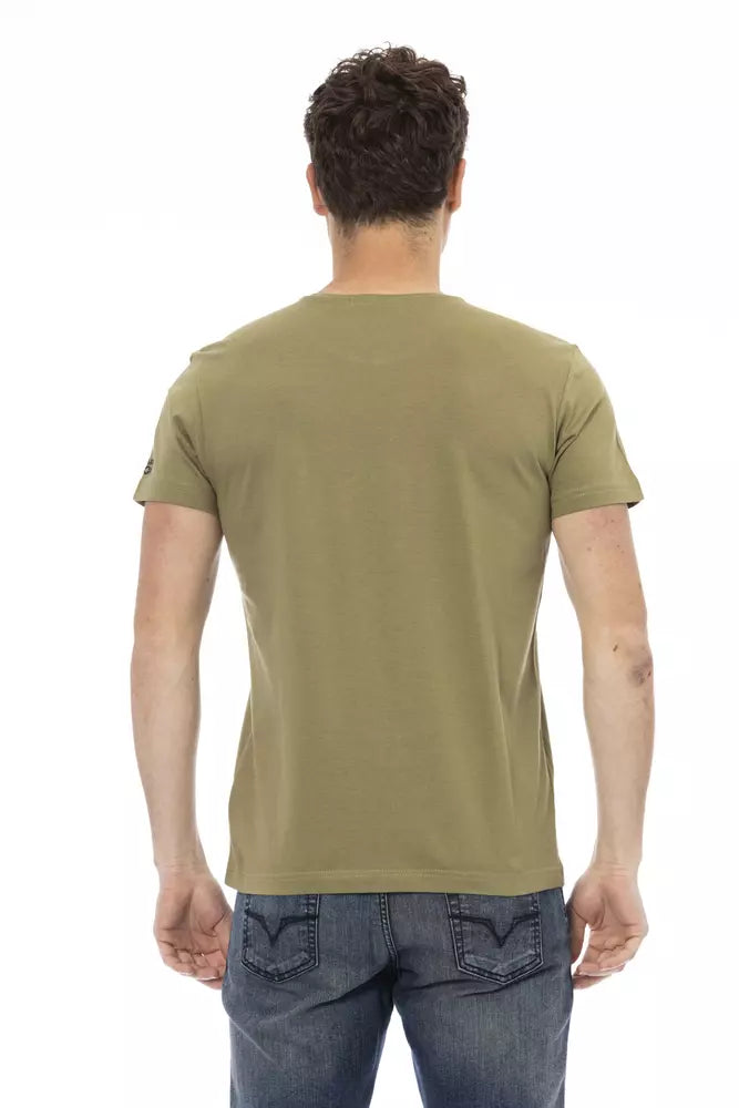 Trussardi Action Green Cotton Men T-Shirt - ClickThatClicks 