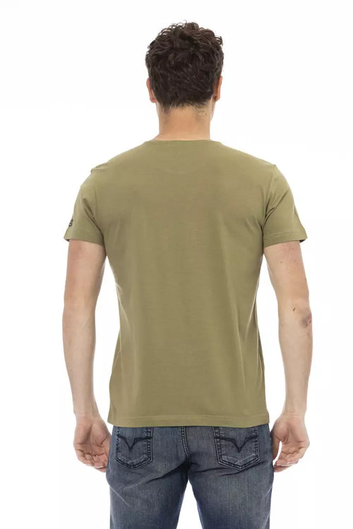 Trussardi Action Green Cotton Men T-Shirt - ClickThatClicks 