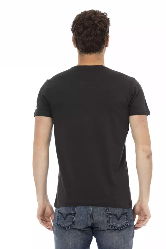 Trussardi Action Black Cotton Men T-Shirt - ClickThatClicks 