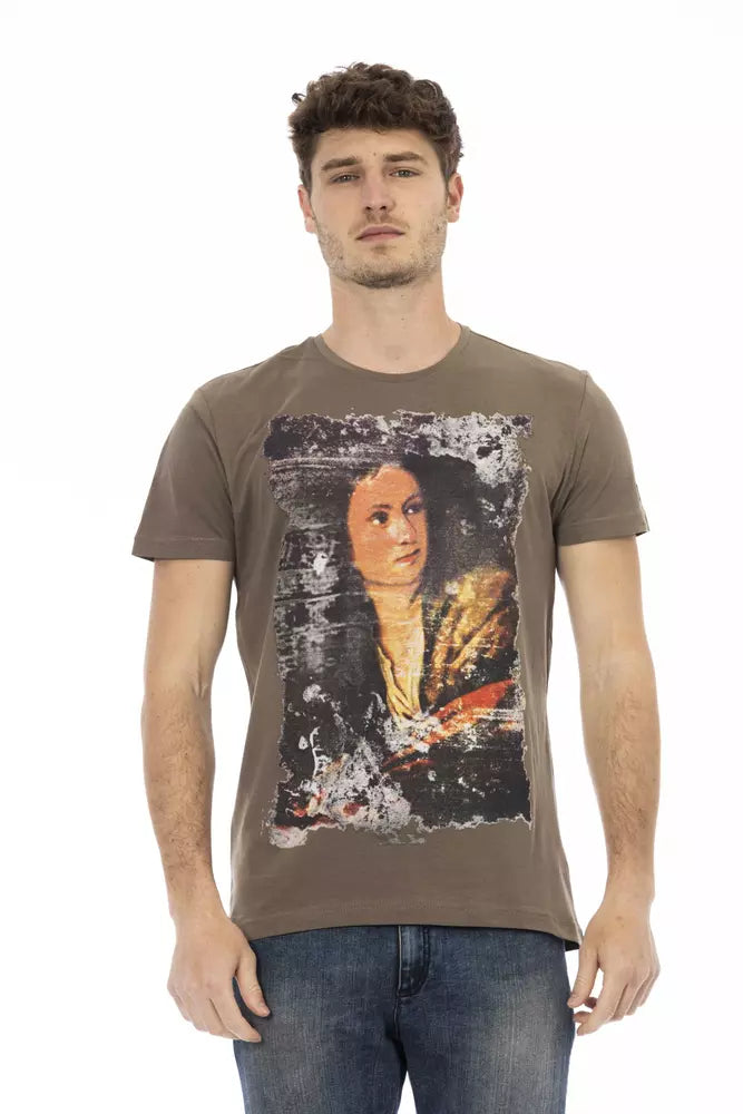 Trussardi Action Brown Cotton Men T-Shirt - ClickThatClicks 