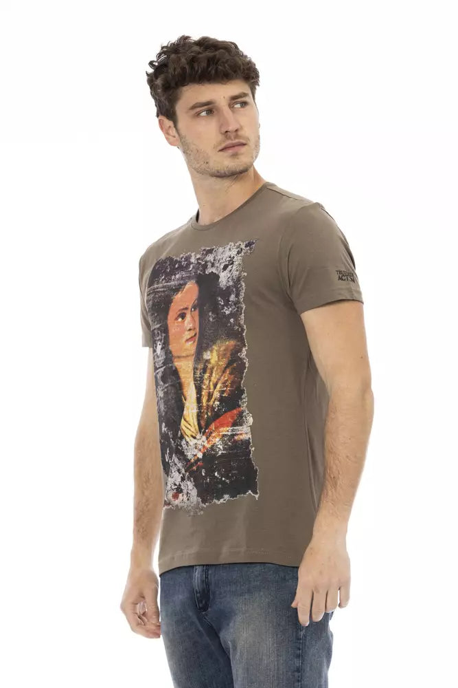 Trussardi Action Brown Cotton Men T-Shirt - ClickThatClicks 