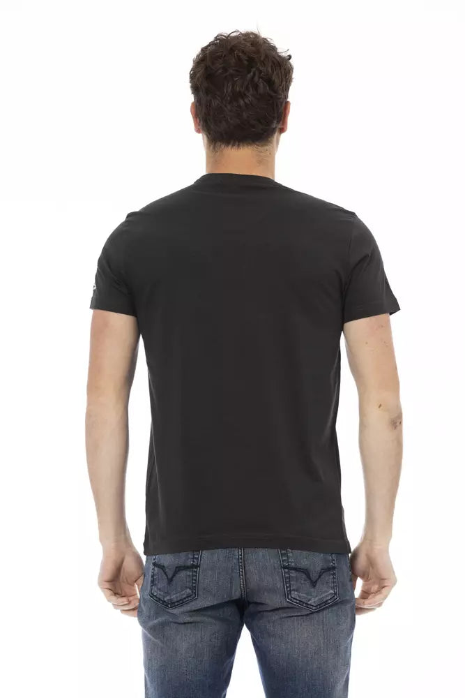 Trussardi Action Black Cotton Men T-Shirt - ClickThatClicks 