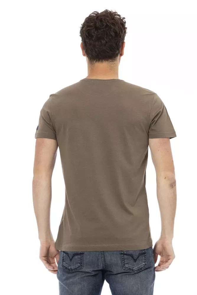 Trussardi Action Brown Cotton Men T-Shirt - ClickThatClicks 
