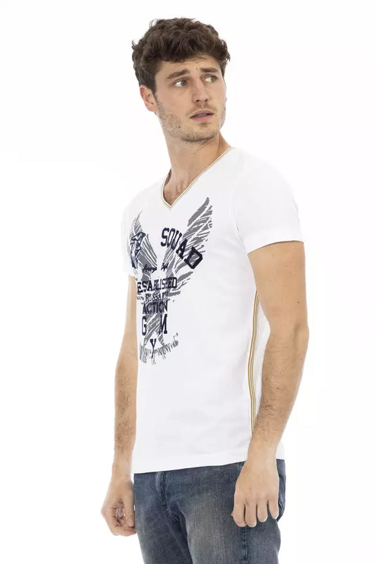 Trussardi Action White Cotton Men's T-Shirt - ClickThatClicks 