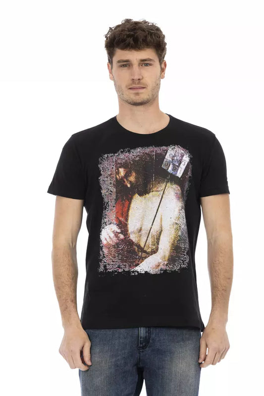 Trussardi Action Black Cotton Men's T-Shirt - ClickThatClicks 