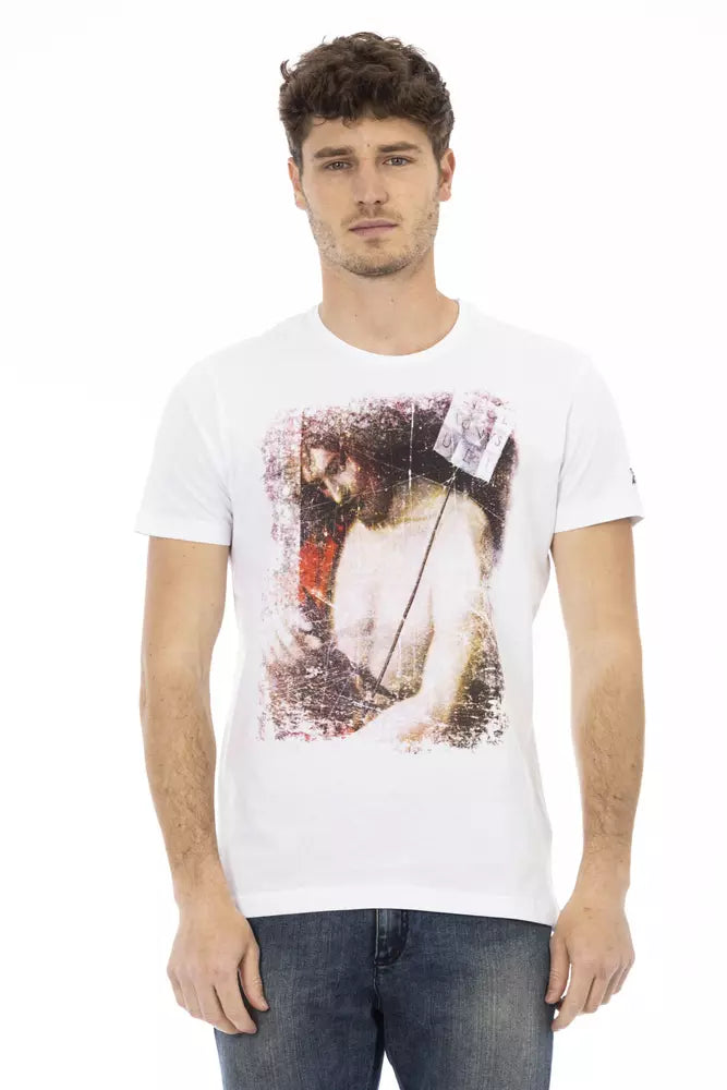 Trussardi Action White Cotton Men's T-Shirt - ClickThatClicks 